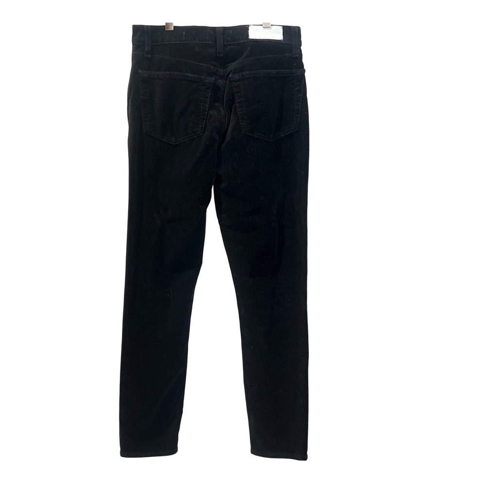 Re/Done Originals Black Velvet High Rise Button Fly Skinny Jeans Size 28 View 4